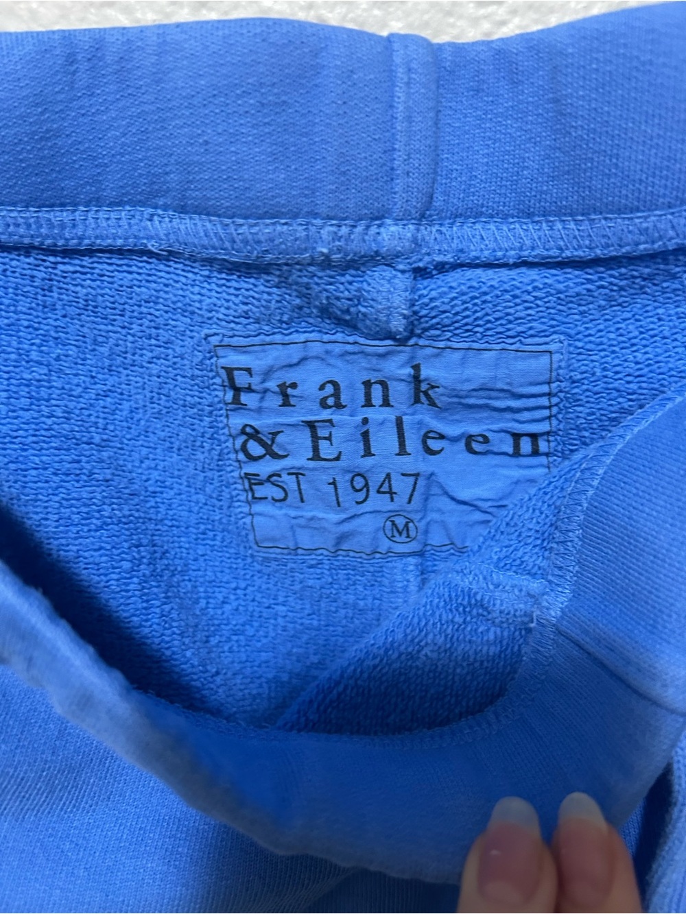 Frank & Eileen Catherine Favorite Cropped Sweatpants Bluebird Medium 100% Cotton - Picture 5 of 6